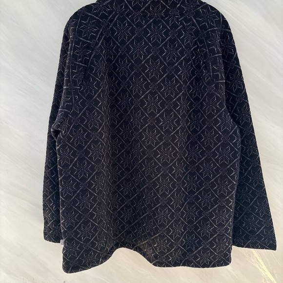 T by Talbots XL Black w/ Metallic Snowflakes Quilted Pullover Sweater NEW!!! - Picture 10 of 13